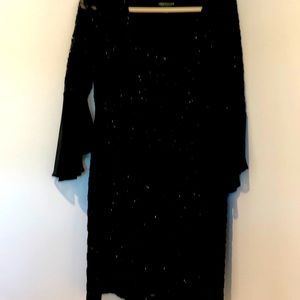 Beautiful evening dress  Deep black with waves of shimmer